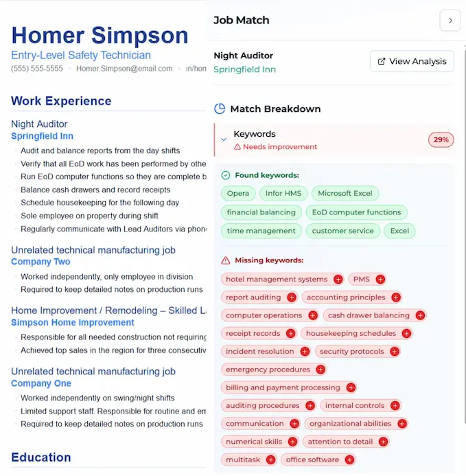 CV optimizado para ATS con métricas de producto