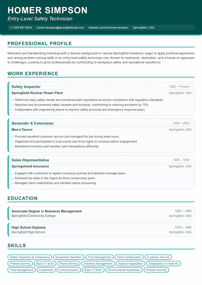 Executive CV template - Elegant design for leadership positions