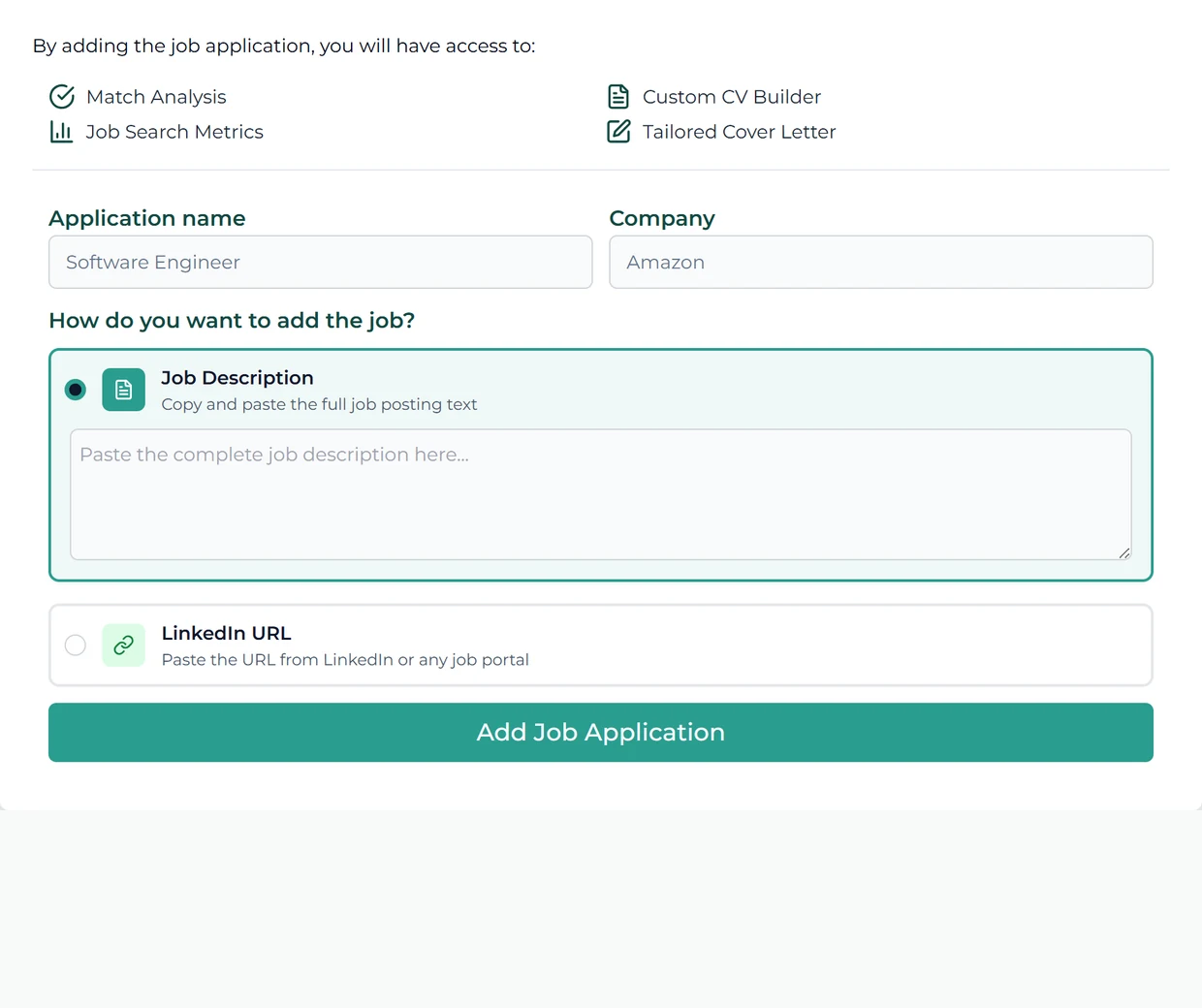 Upload your resume and add the job URL. Our AI processes data instantly.