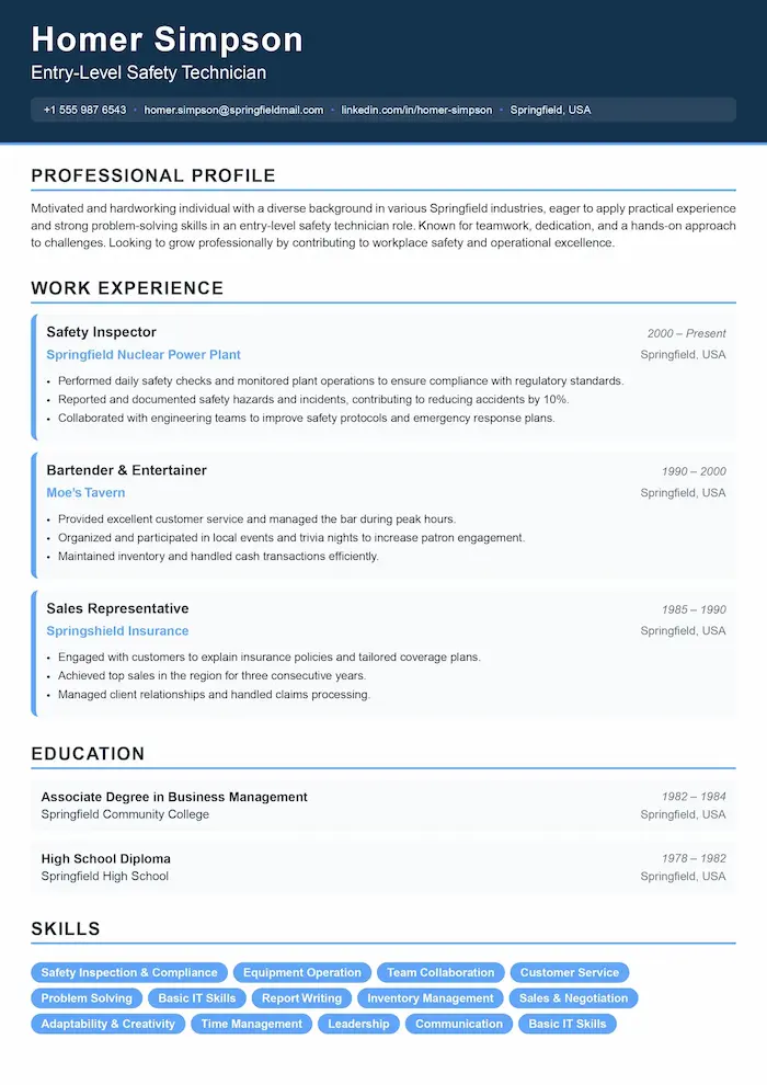 CV generado con plantilla corporativa en Interactive CV