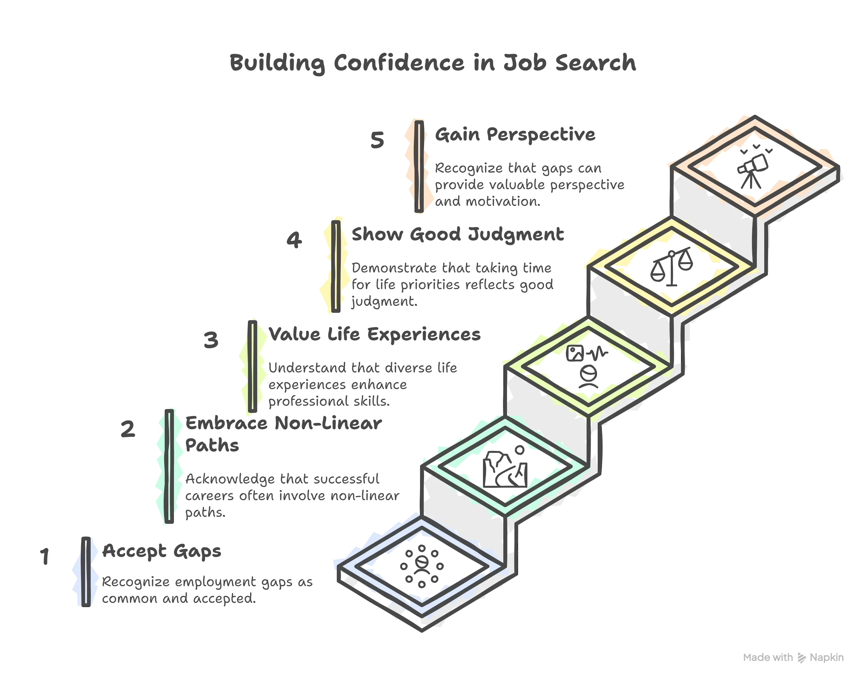 building confidence in job search diagram