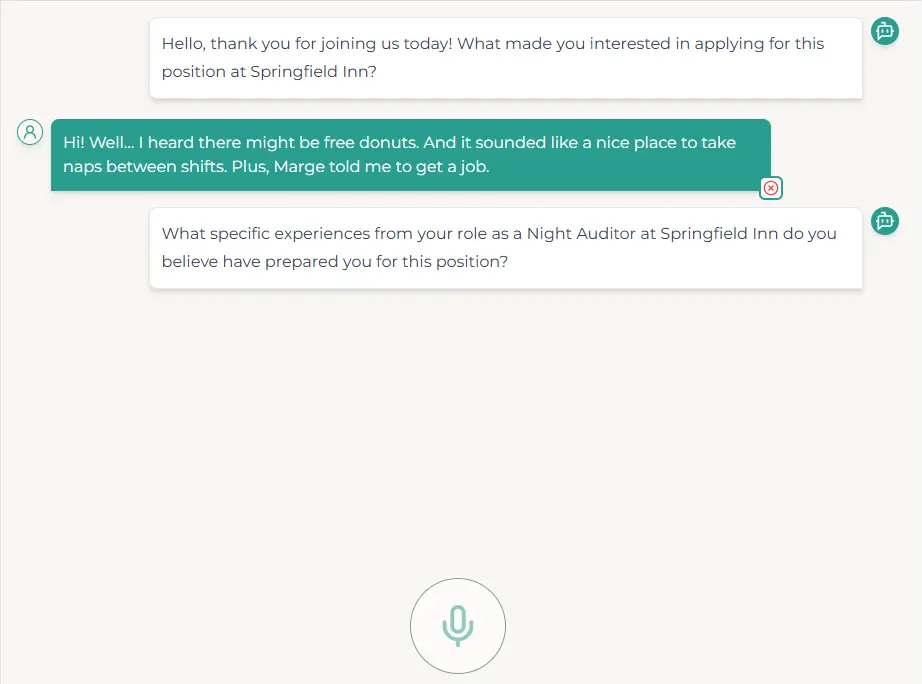 Simulador de entrevistas de trabajo con IA de Interactive CV