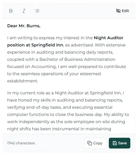 AI Cover Letter Generator