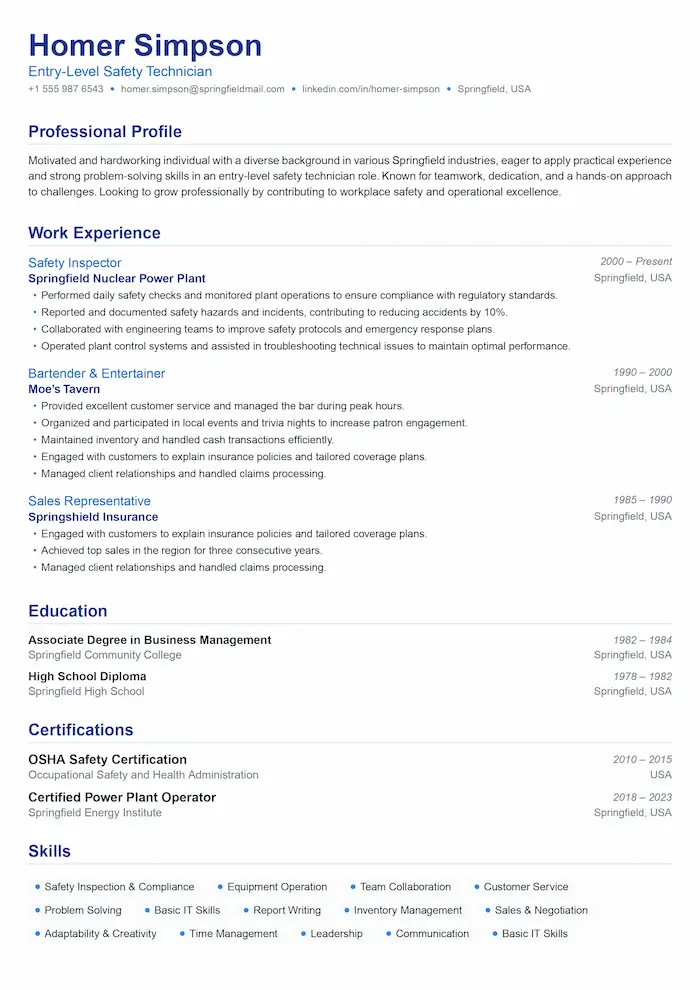 Essential CV template - Clean and minimalist design